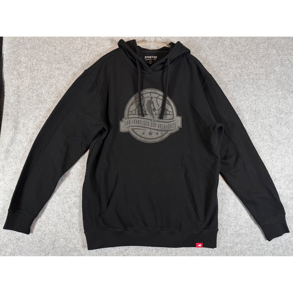Sportiqe NBA All Star 2025 Hoodie Mens Large Black Reflective Graphic Excellent